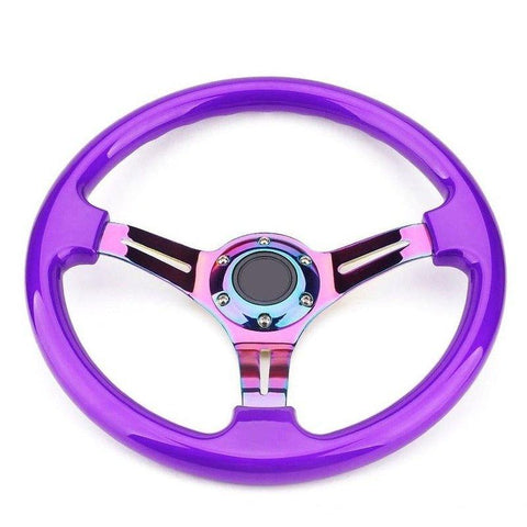 Modern Design ABS Deep Dish Steering Wheel 14inch Purple JDM Performance