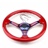 Modern Design ABS Deep Dish Steering Wheel 14inch Red JDM Performance