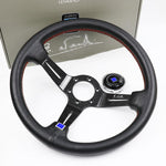 ND Perforated Leather Carbon Fiber Frame Steering Wheel JDM Performance