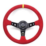 Red Suede Corsica Steering Wheel 14inch JDM Performance