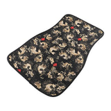 Sakura Koi Fish Racing Black Fabric Car Floor Mats Interior Carpets JDM Performance