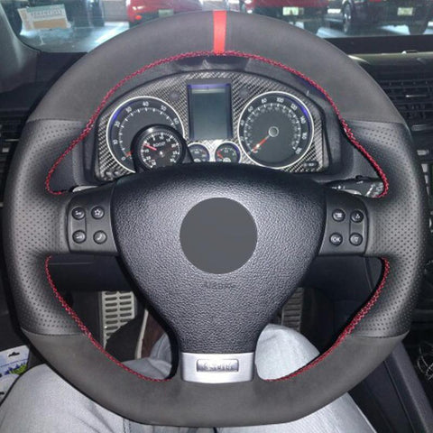 Suede Steering Wheel Cover For Volkswagen Golf 5 Mk5 Gti Vw JDM Performance