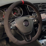 Suede Steering Wheel Cover For Vw Golf 7 Polo Jetta JDM Performance