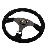 Universal 14inch Auto Racing Black Suede Leather Steering Wheel JDM Performance