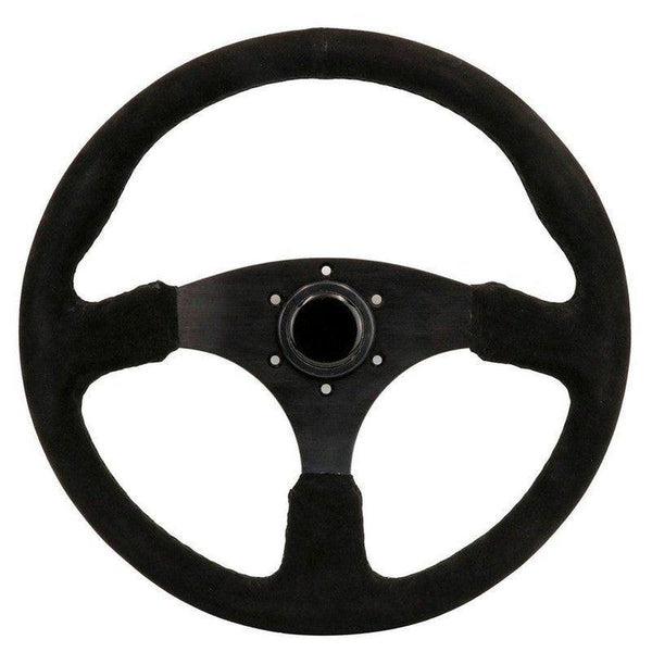 Universal 14inch Auto Racing Black Suede Leather Steering Wheel JDM Performance