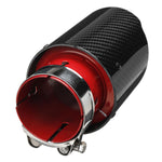 2.5'' 63MM-89MM Red Glossy Carbon Fiber Stainless Steel Muffler Tip JDM Performance