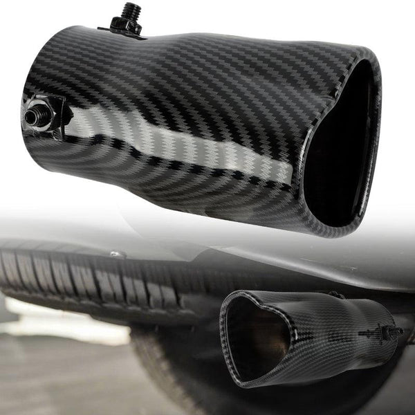 Carbon Fiber Look Heart Shaped Stainless Steel Exhaust Pipe Muffler Tip JDM Performance