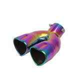 Dual Neo Chrome Heart Shaped Stainless Steel Pipe Muffler Tip JDM Performance