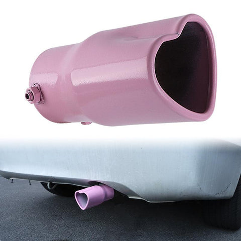 Pink Heart Shaped Stainless Steel Exhaust Pipe Muffler Tip Trim JDM Performance