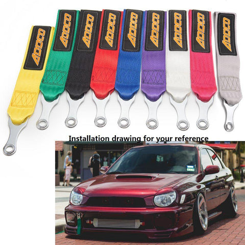 Universal Racing Tow Strap with bolt-on JDM Performance