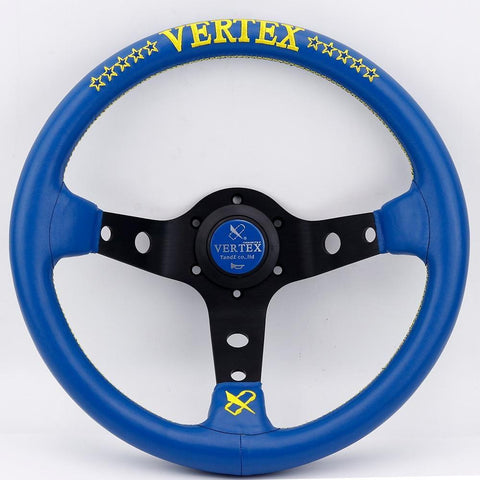 Vertex 10 Stars Blue Leather JDM Steering Wheel JDM Performance